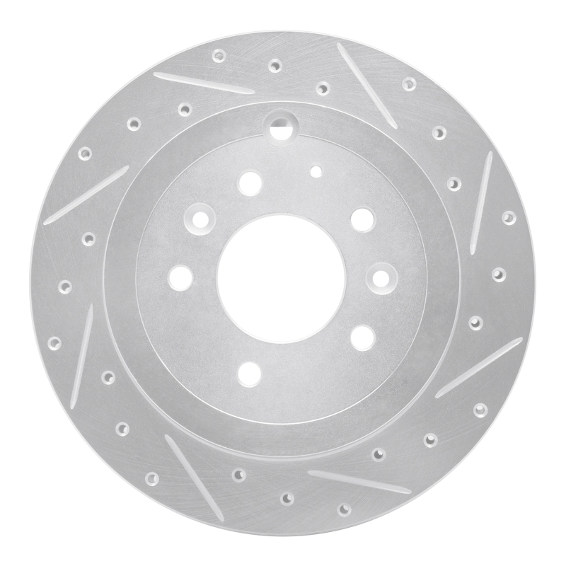 Ford Edge Brake Rotor (1) - Rear Right - R1 Concepts - Drilled & Slotted - Silver - `07-`12